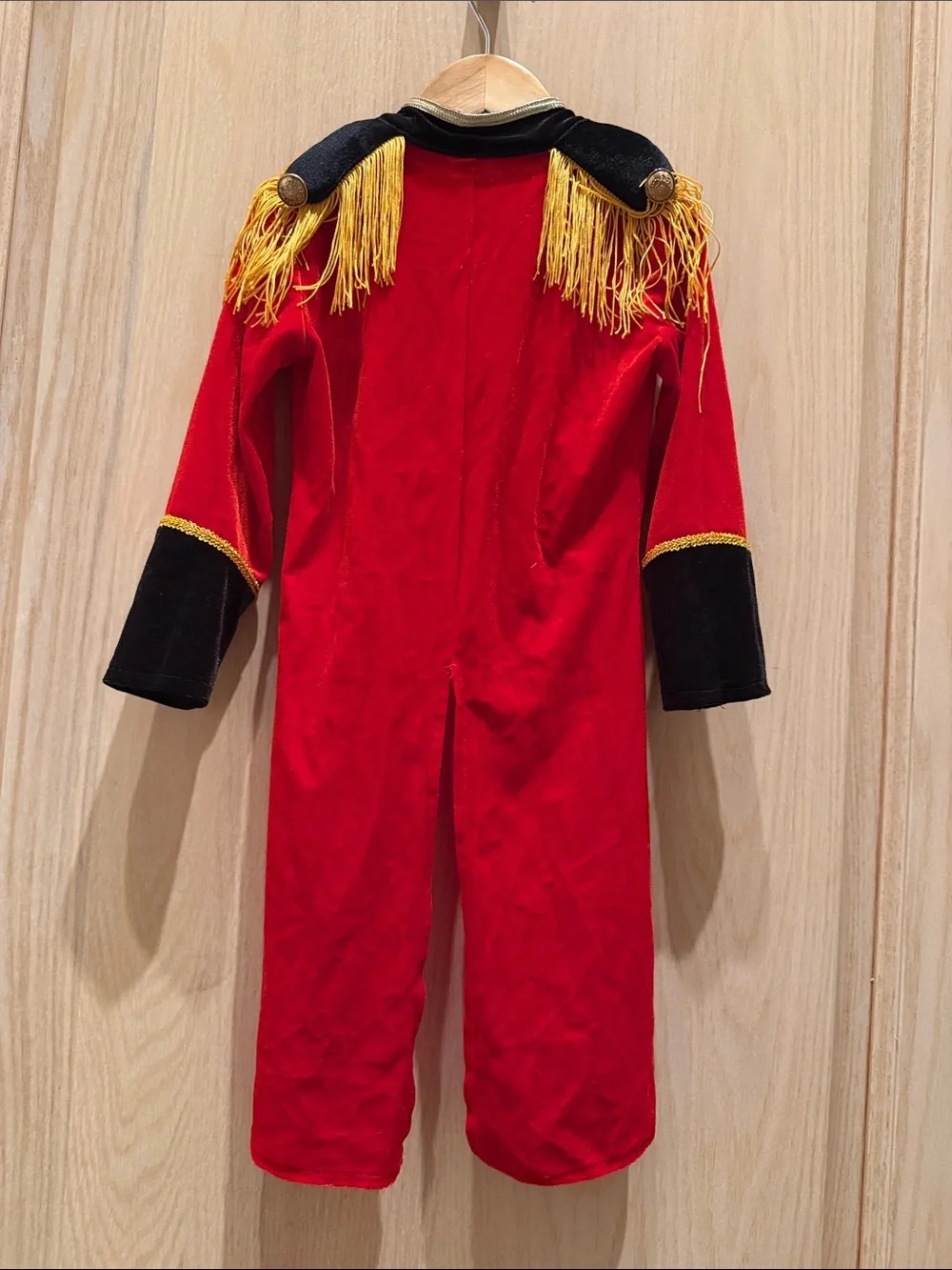 Red and Black Ringmaster Kids Costume with Gold Trim